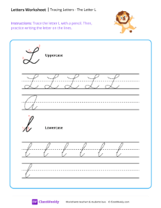 Cursive L | Reading & Writing Worksheet