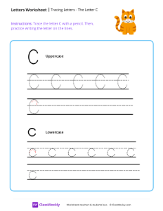 Tracing Letters - The Letter C | Reading & Writing Worksheet