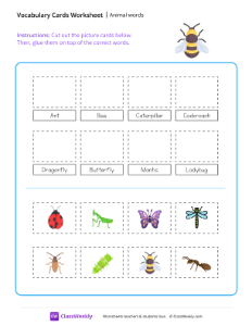 worksheet-Animal-words---Bee