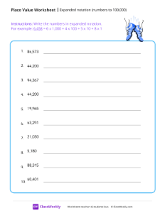 worksheet-Expanded-notation-(numbers-to-100,000)---Shoes