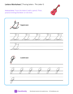 Cursive G | Reading & Writing Worksheet