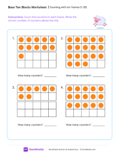 Counting with ten frames (1-20) - Sheep | Math Worksheet