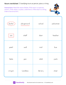 worksheet-Classifying-nouns-as-person,-place,-or-thing---Police