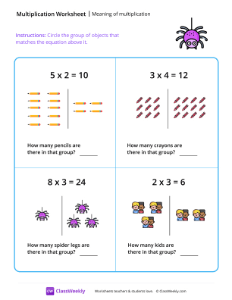 Meaning of multiplication - Spider | Math Worksheet