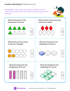 Fractions of a set - Tent | Math Worksheet