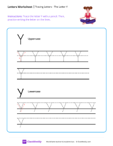 worksheet-Tracing-Letters---The-Letter-Y