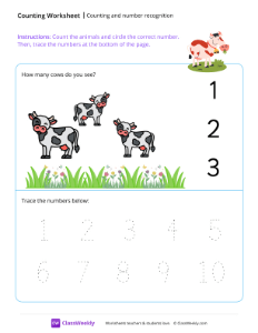 worksheet-Counting-and-number-recognition-(3)---Cow