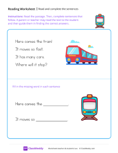 worksheet-Read-and-complete-the-sentences---Train