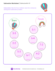 worksheet-Subtract-within-10---Hot-Air-Balloon