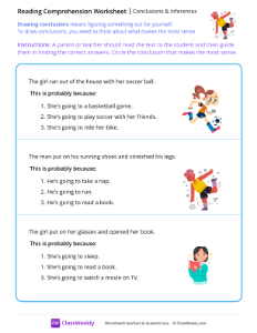 Conclusions & inferences - Stretch | Reading & Writing Worksheet