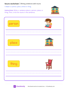 Writing Sentences With Nouns - Home | Grammar Worksheet