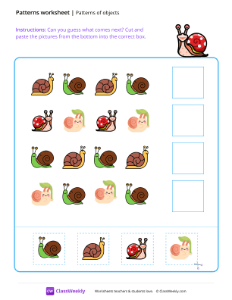 Patterns of objects - Snail | Math Worksheet