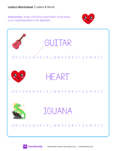 Letters & Words - Heart | Reading & Writing Worksheet