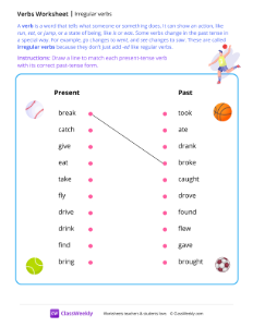 Irregular verbs - Sports | Grammar Worksheet