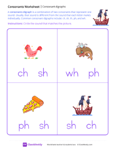 Consonant Digraphs - Ship | Reading & Writing Worksheet