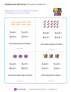 Meaning of multiplication - Friends | Math Worksheet