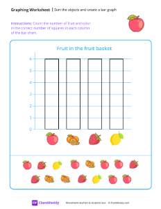 Sort the objects and create a bar graph - Apple | Math Worksheet