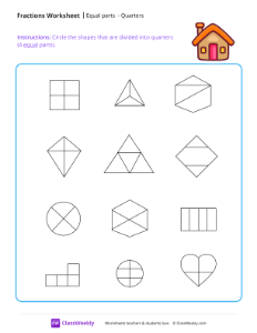 worksheet-Equal-parts---Quarters