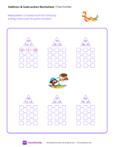 Fact families - Snake | Math Worksheet