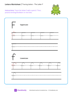 Tracing Letters - The Letter F | Reading & Writing Worksheet