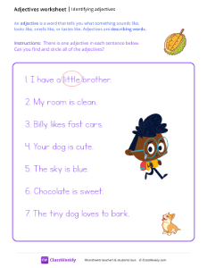 Identifying Adjectives - Fruit | Grammar Worksheet