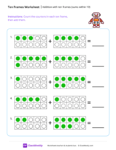 worksheet-Addition-with-ten-frames-(sums-within-10)---Robot