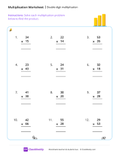 worksheet-Double-digit-multiplication---Columns