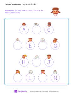 Alphabetical Order (A-N) - Strong Coffee | Reading & Writing Worksheet