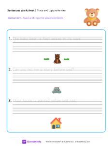 worksheet-Trace-and-copy-sentences---Bear