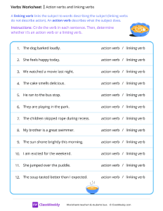 worksheet-Action-verbs-and-linking-verbs---Soup