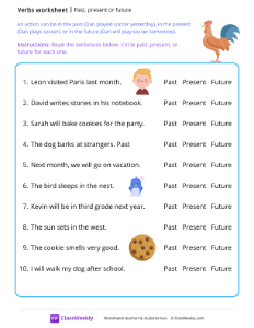 worksheet-Past,-present-or-future---Rooster