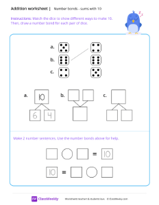 worksheet-Number-bonds-(sums-with-10)---Sleepy-Bird