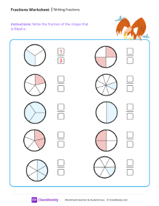 Writing fractions - Eagle | Math Worksheet