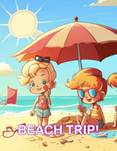 Beach Trip (Level E Story) - Reading Comprehension | Reading & Writing Worksheet