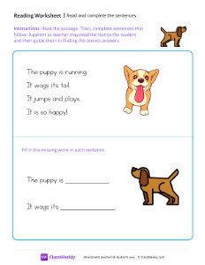 worksheet-Read-and-complete-the-sentences---Puppy