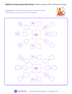 worksheet-Add-or-subtract-within-100-(no-borrowing)---Guitar