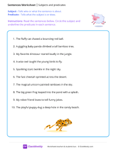 Subjects and predicates - Sheep | Reading & Writing Worksheet