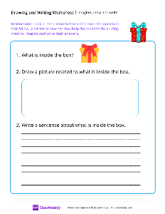 worksheet-Imagine,-draw-and-write---Gift