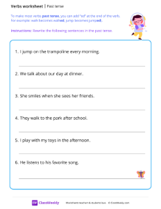 Past tense - Music | Grammar Worksheet