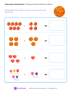 worksheet-Subtract-and-draw-(without-numbers)---Basketball