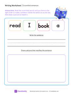 Scrambled sentences - Book | Reading & Writing Worksheet