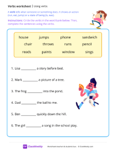 Using verbs - Funny | Grammar Worksheet