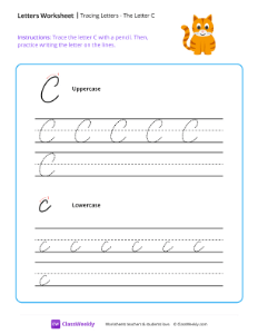 Cursive C | Reading & Writing Worksheet