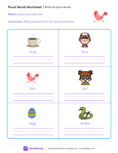 worksheet-Write-the-plural-words---Chicken