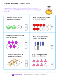 Fractions of a set - Potion | Math Worksheet