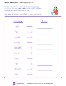 Writing Plural Nouns - Bowling | Grammar Worksheet