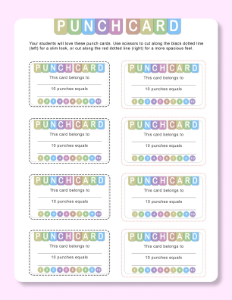 Behavior Punch Cards-resource