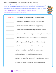 worksheet-Compound-and-complex-sentences---Hike