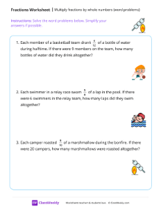 worksheet-Multiply-fractions-by-whole-numbers---Marshmallow