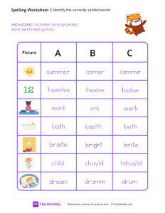 worksheet-Identify-the-Correctly-Spelled-Words---Rest